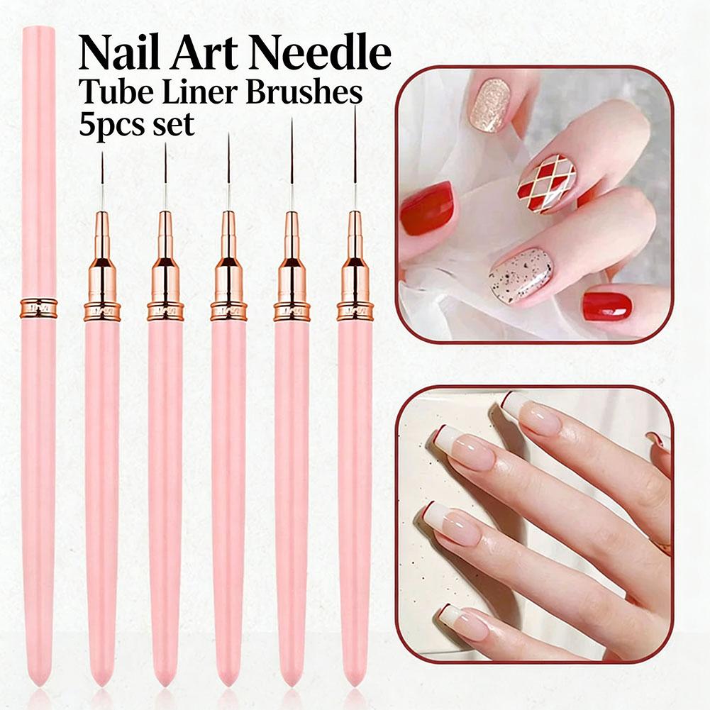 Nail Gel Polish Set - 5'li Tırnak Sanatı Çizgi Çizme Fırça