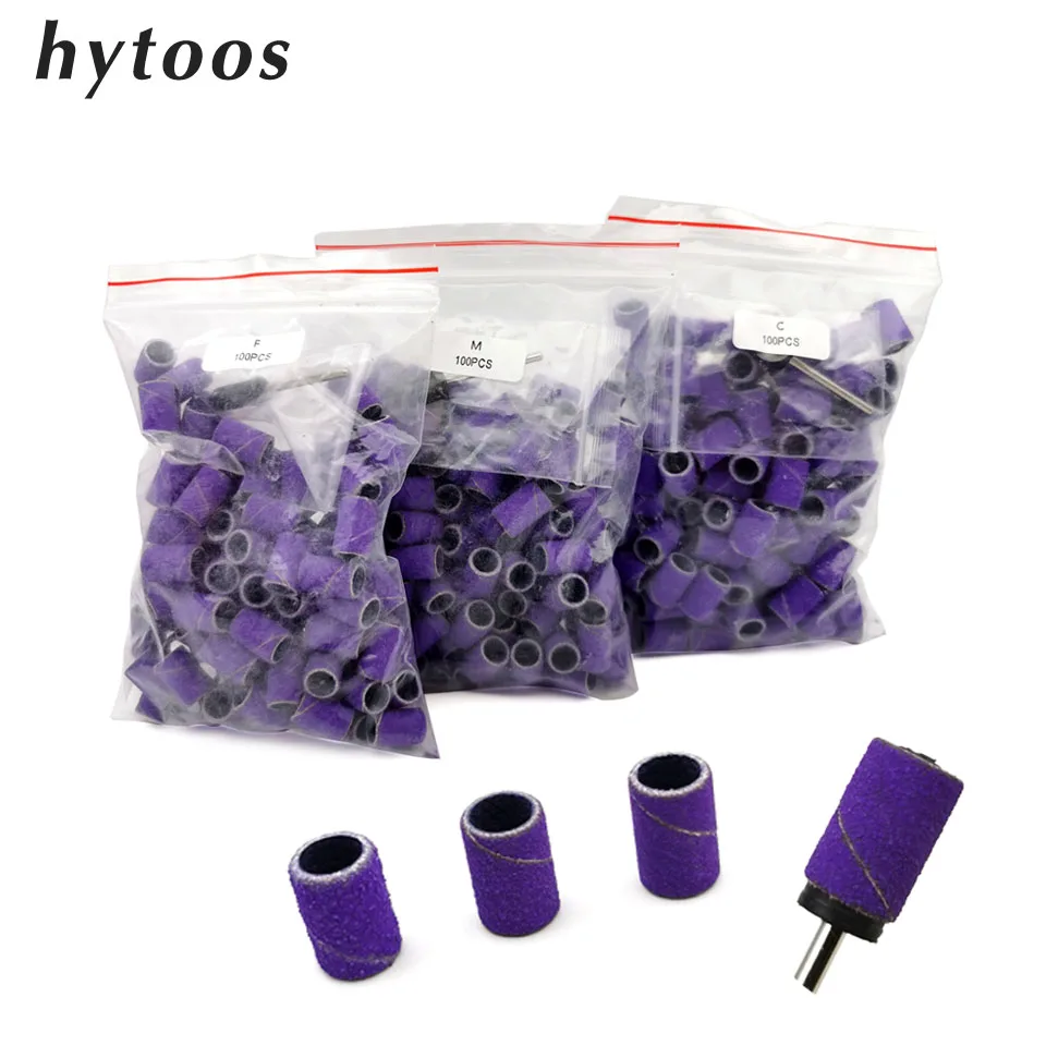 Nail Art Violet - HYTOOS kauçuk Mandrel olmadan 100 adet/torba