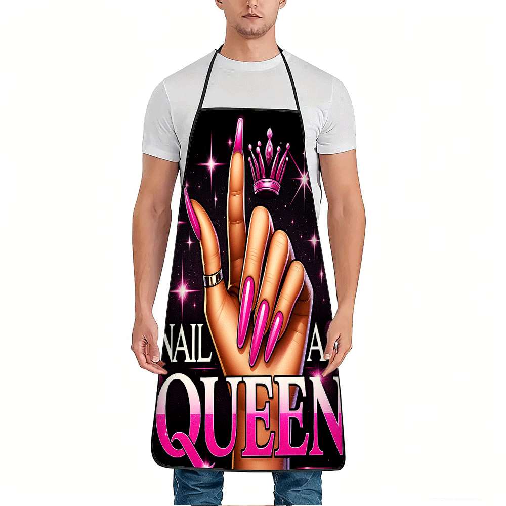 Nail Art Queen - 1 Trendy Tırnak Sanatı Temalı Önlük,