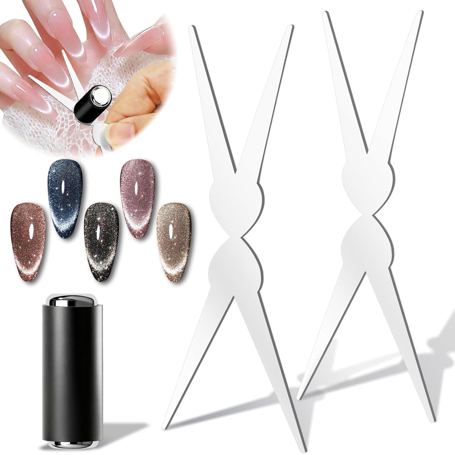 Nail Gel Polish Set - 3D Çift Başlı Tırnaklar Fransız Şekli