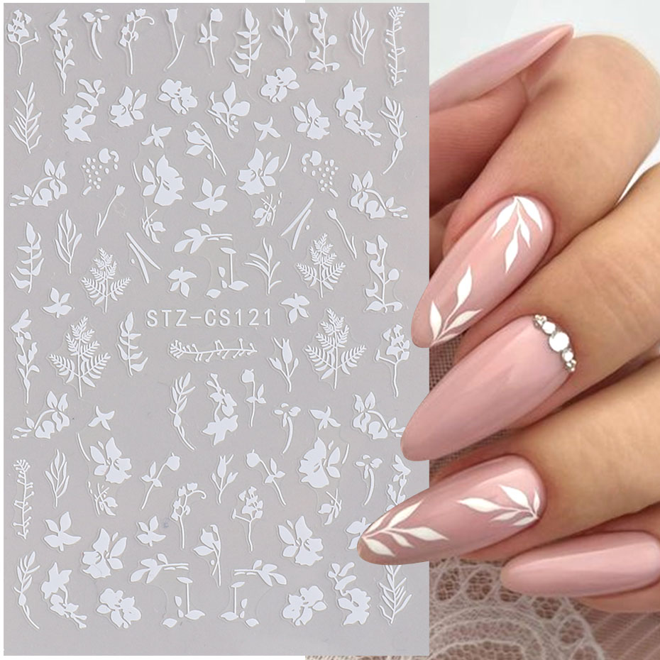 Nail Art Simple Elegant - 2 adet 3D Basit Çiçek Yaprak