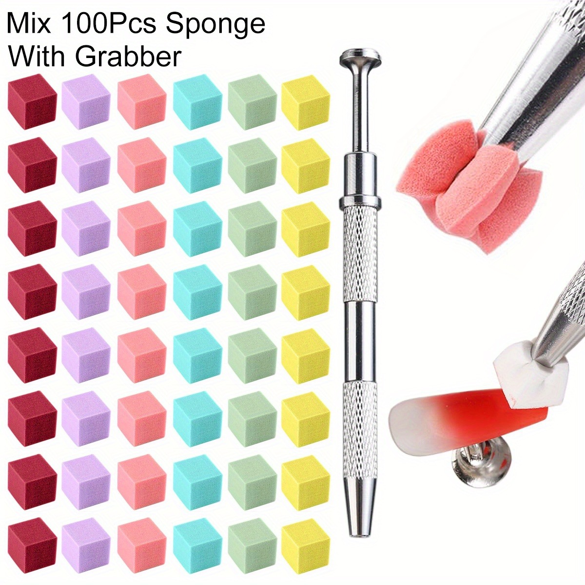 Nail Gel Polish Set - 1/50/100 adet kare tırnak sanat sünger