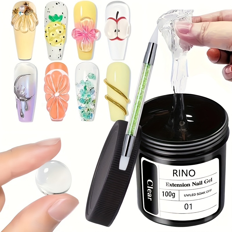 Nail Gel Polish Set - 100g Şeffaf Yapışmaz El Uzatma Tırnak