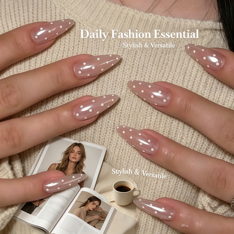 Nail Art Simple Elegant - 24 adet parlak ten rengi beyaz