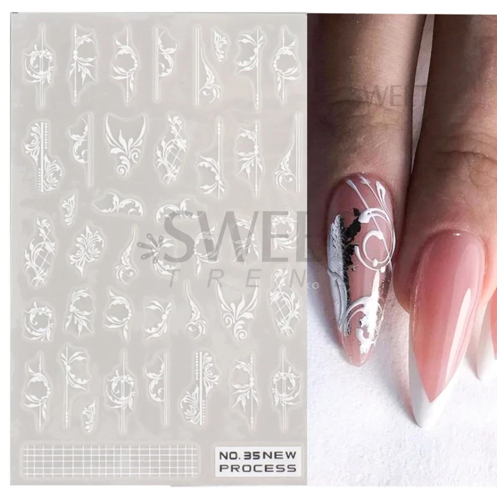 Beyaz Dantel Çiçek Nail Art Et - Nail Art Simple Elegant incelemesi ve fiyatı