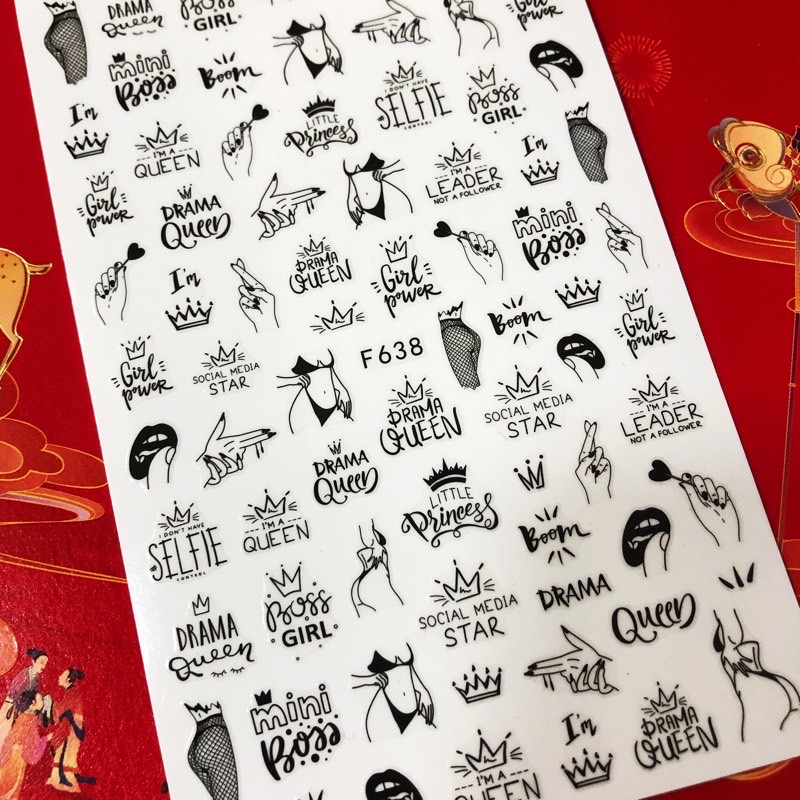 1 sayfa Yeni 3D Tırnak Çıkartm - Nail Art Queen incelemesi ve fiyatı