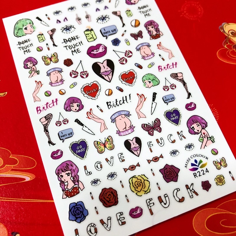 1 sayfa Yeni 3D Tırnak Çıkartm - Nail Art Queen incelemesi ve fiyatı