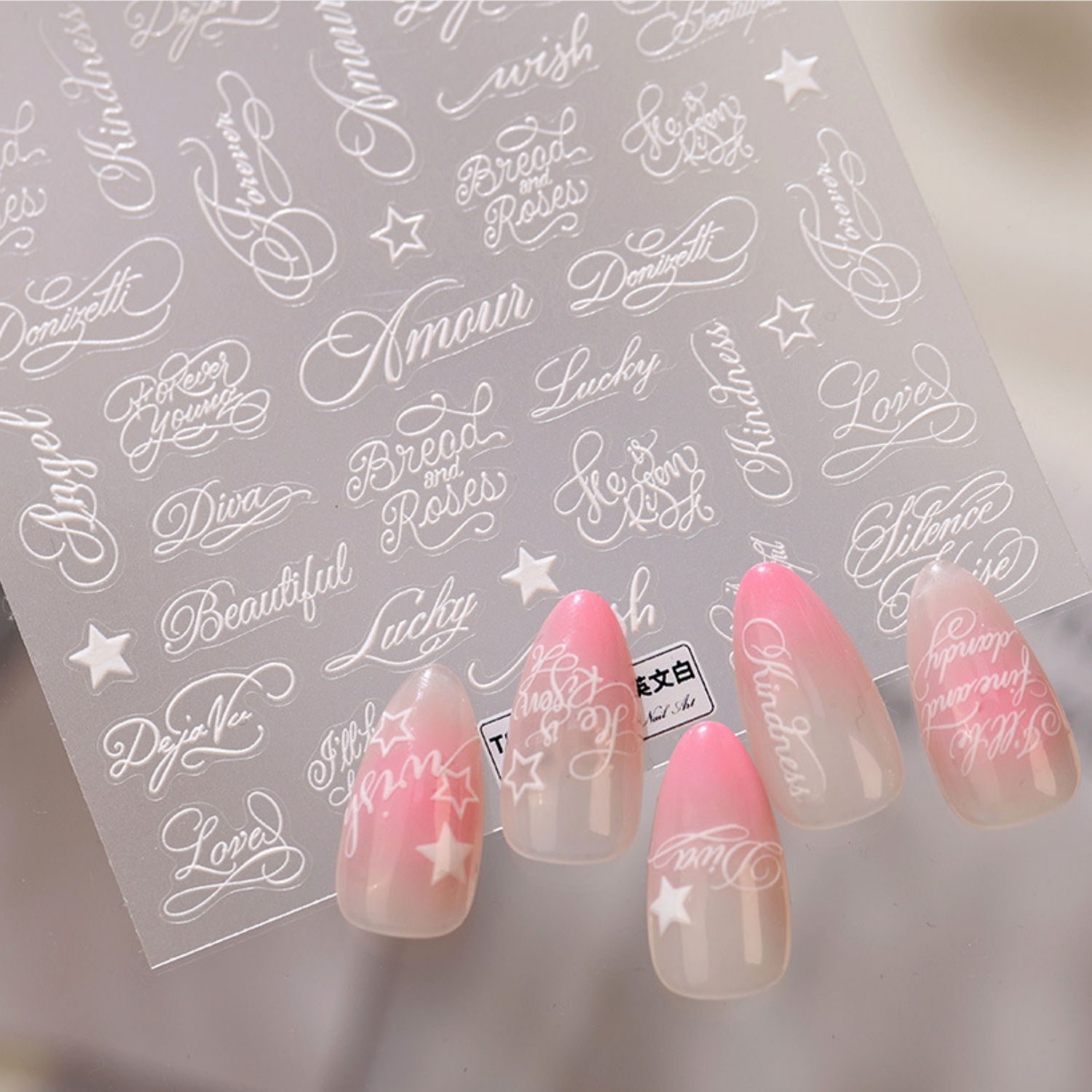 Zarif El Yazısı Harfli 5D Tırn - Nail Art Simple Elegant incelemesi ve fiyatı