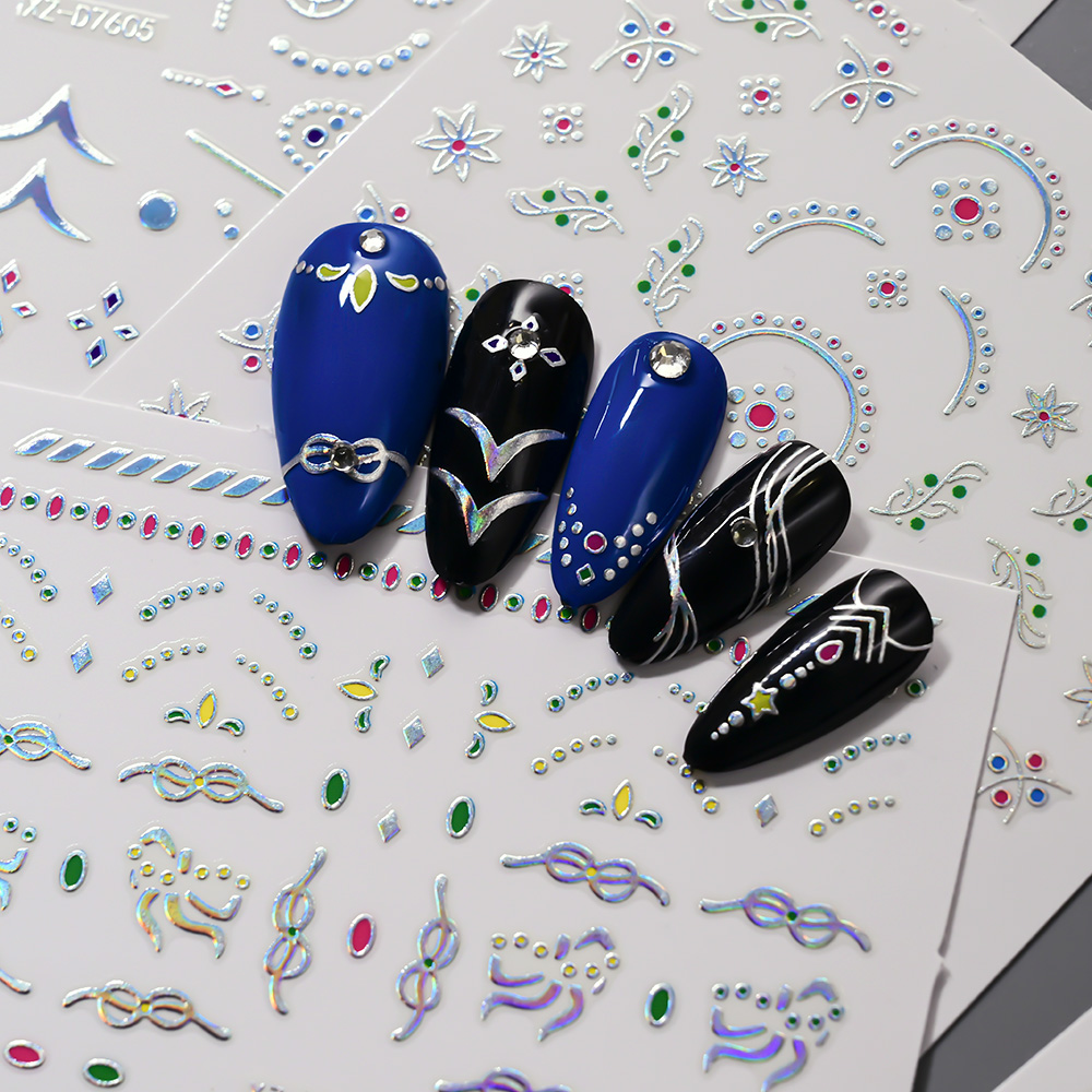 12 adet 3D Gümüş Geometri Çizg - Nail Art Simple Elegant incelemesi ve fiyatı