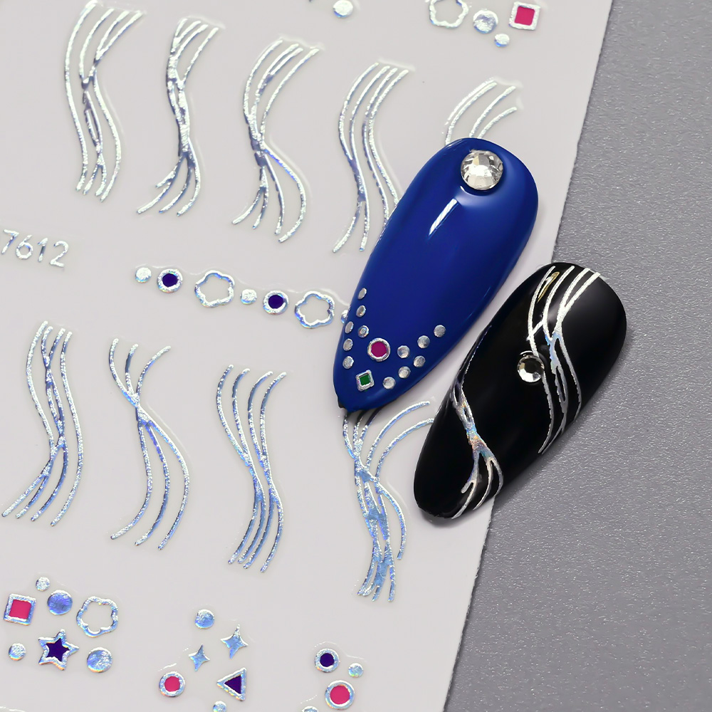 12 adet 3D Gümüş Geometri Çizg - Nail Art Simple Elegant incelemesi ve fiyatı