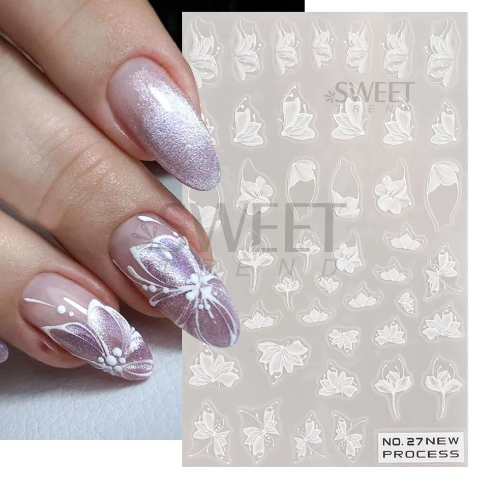 Beyaz Dantel Çiçek Nail Art Et - Nail Art Simple Elegant incelemesi ve fiyatı
