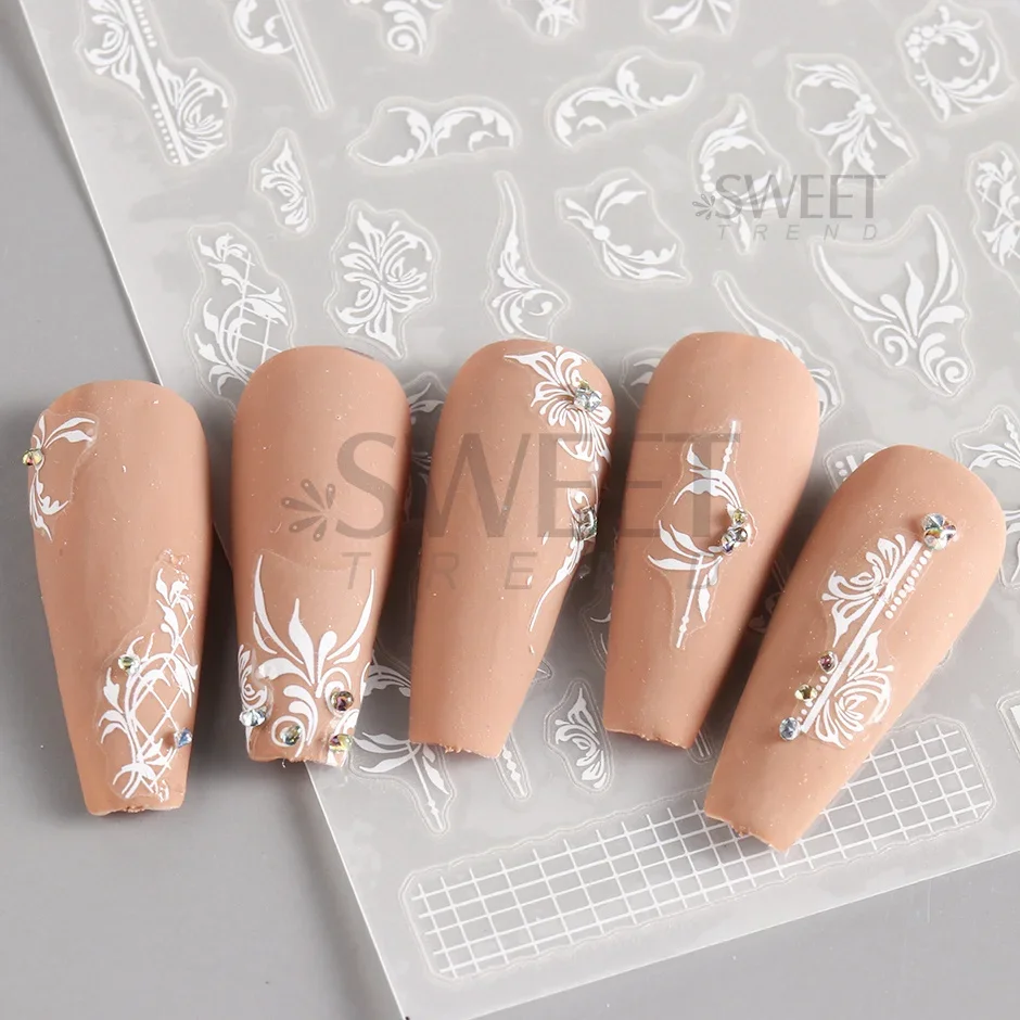 Beyaz Dantel Çiçek Nail Art Et - Nail Art Simple Elegant incelemesi ve fiyatı