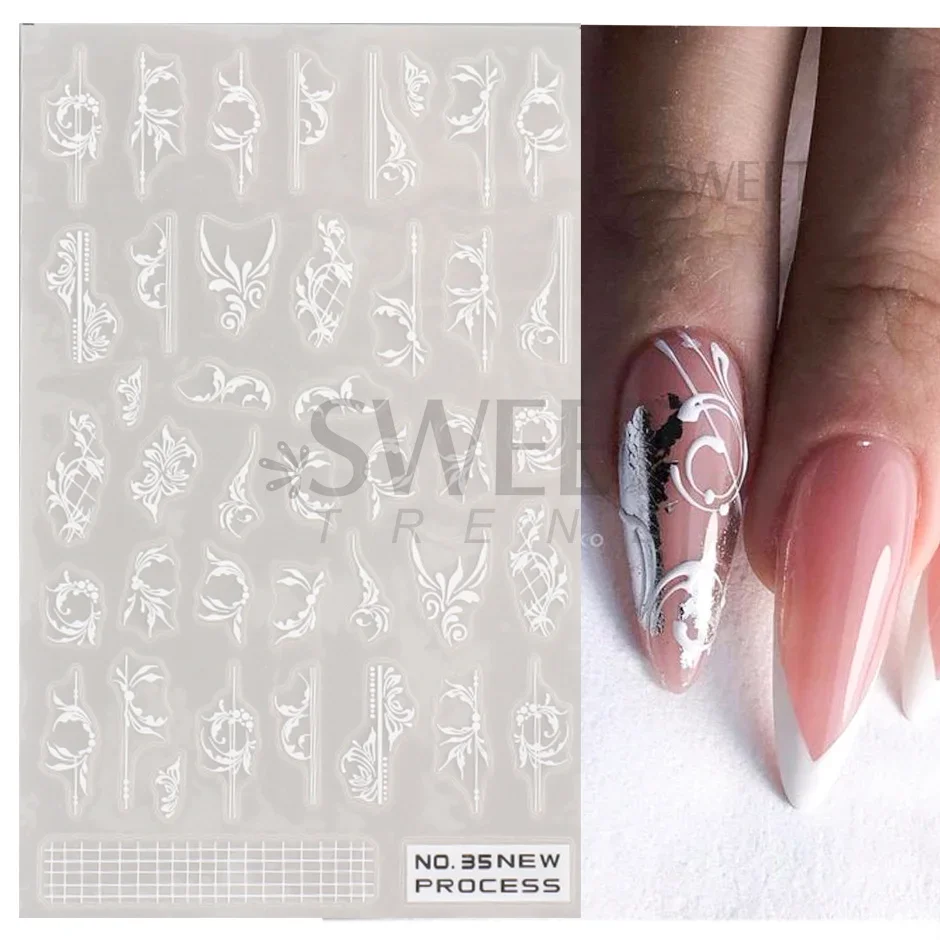 Beyaz Dantel Çiçek Nail Art Et - Nail Art Simple Elegant incelemesi ve fiyatı